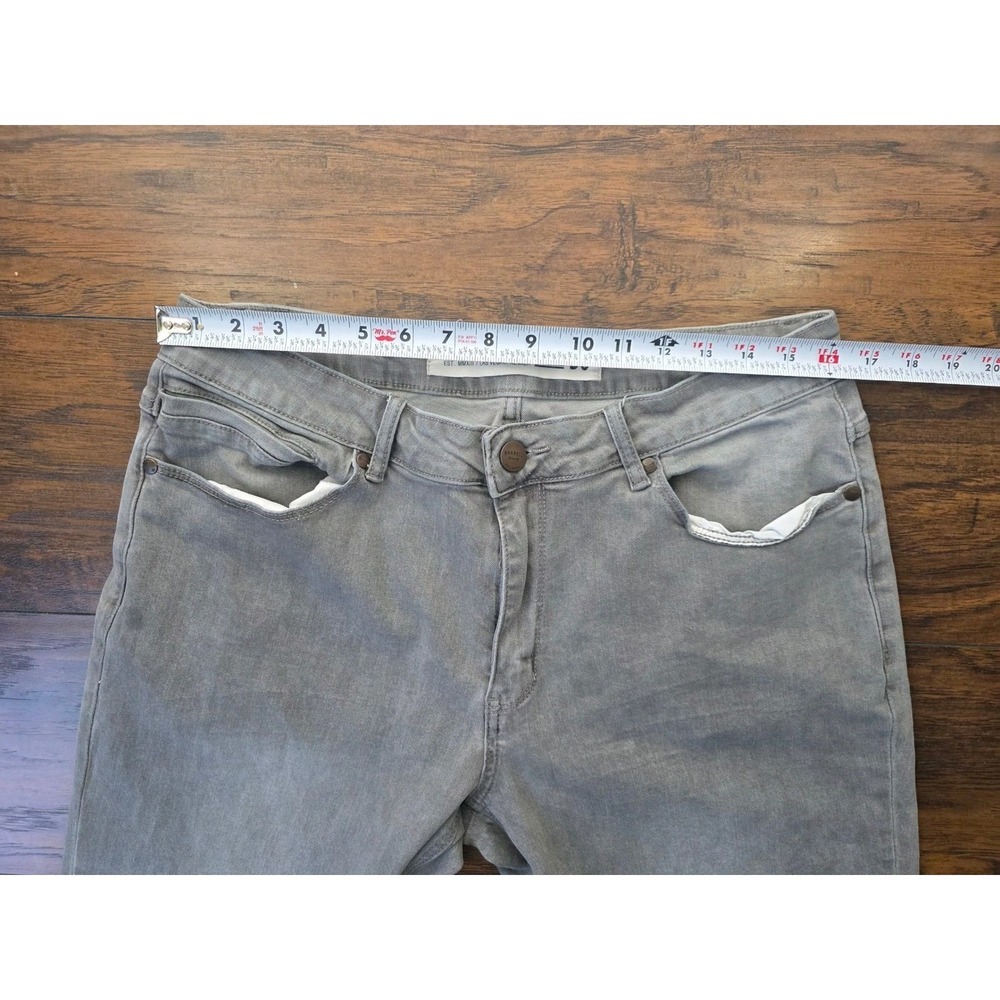 Barbell Apparel Jeans Mens 36 (35x29.5)Athletic Fit Grey Stretch Denim Grey Wash - Picture 4 of 16